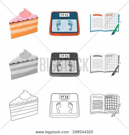 Vector Illustration Of Diet And Treatment  Icon. Set Of Diet And Medicine Stock Vector Illustration.