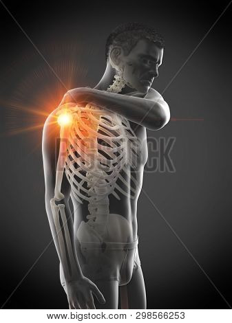 3d rendered medically accurate illustration of a man having a painful shoulder joint