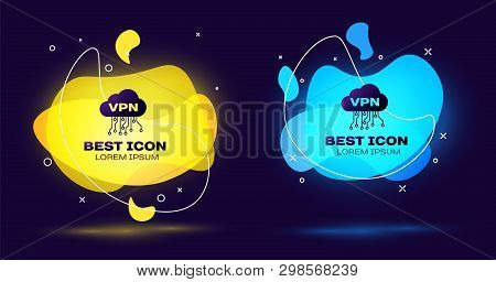 Black Cloud Vpn Interface Icon Isolated. Software Integration. Set Of Liquid Color Abstract Geometri