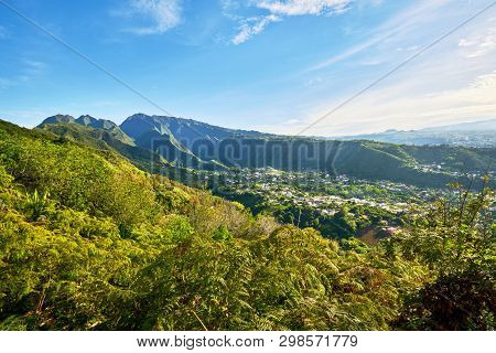 Entre Deux Village , Reunion Island, View From Coteau Sec