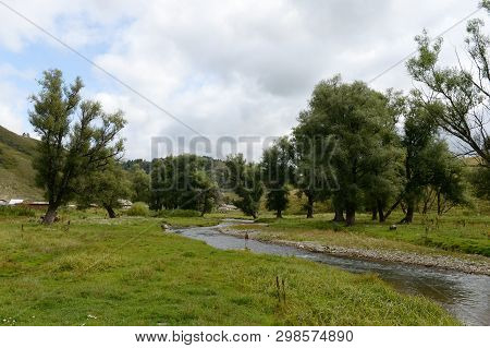 Mountain River Yarovka In The Forest Village Of Generalka Altai Territory