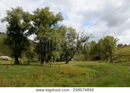 Mountain Village Generalka Altai Territory In Western Siberia. Russia