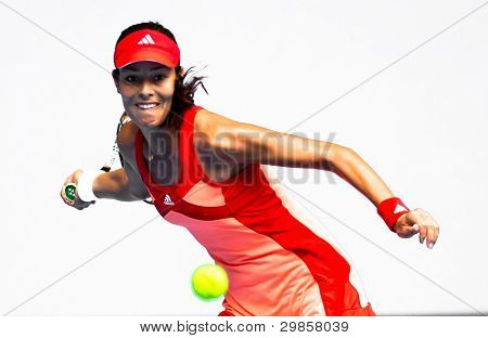 MELBOURNE - 21. ledna: Ana Ivanovic Srbska v jejím třetím kole vyhrát nad Vania Kingová z USA na 