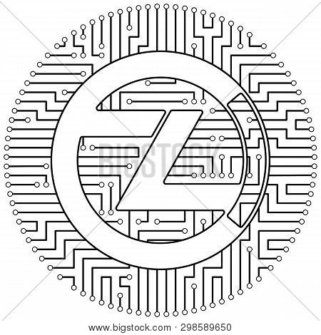 Zclassic - Cryptocurrency Coin. Vector Thin Line Design Single Isolated Icon. Lineart Illustration O