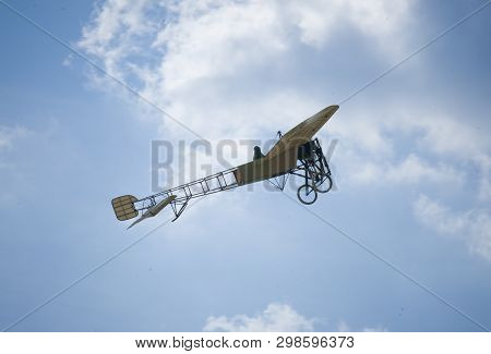 A Replica Of A Louis Bleriot Monoplane Displaying At Hahnweide Oldtimers Airshow, Hahnweide Airfield