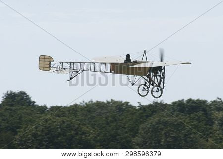 A Replica Of A Louis Bleriot Monoplane Displaying At Hahnweide Oldtimers Airshow, Hahnweide Airfield