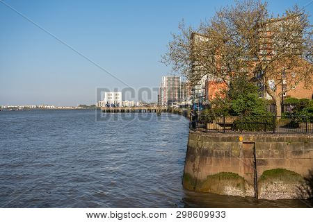Wharf On The Thames Path National Trail Near Woolwich