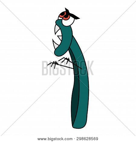 Very Angry Razor. Isolated Stock Cartoon Illustration