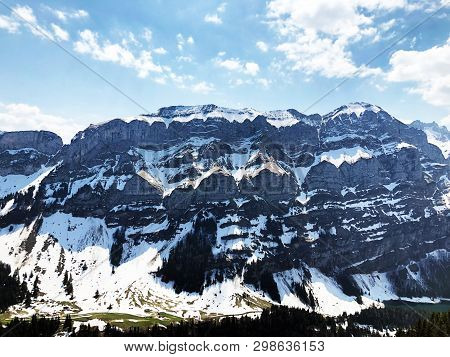 Alpine Peaks Schafberg And Marwees In The Alpstein Mountain Range And In The Appenzellerland Region 