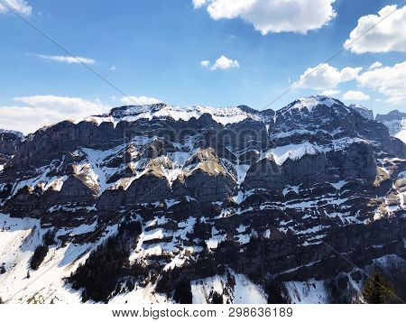 Alpine Peaks Schafberg And Marwees In The Alpstein Mountain Range And In The Appenzellerland Region 