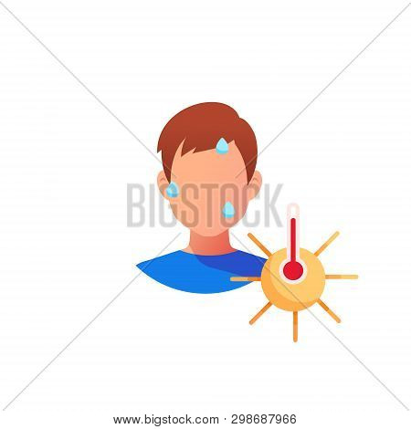 Heat Stroke Risk Sign And Symptom And Prevention. Summer Heat. Sunstroke.