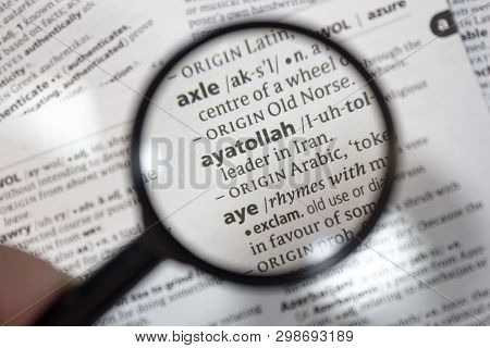 The Word Of Phrase Ayatollah In A Dictionary.
