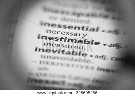Word Or Phrase Inestimable In A Dictionary. Great Photo For Your Needs.