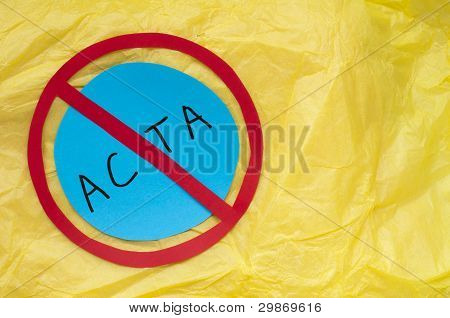 Acta početí Text na žlutém papíře