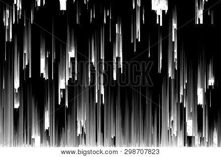 Abstract 3d Illustration Of Pixel Sorting Pattern Glitch Effect. Use In Music Video, Transitions, Br