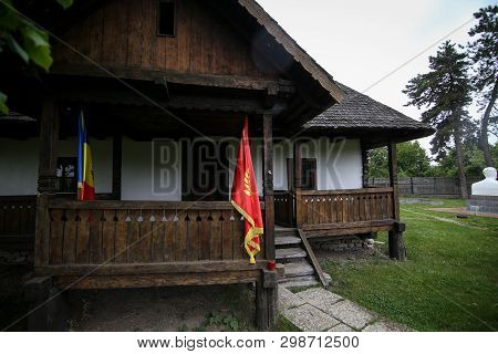 Scornicesti, Olt, Romania - May 01, 2019: Details With The House In Which Nicolae Ceausescu, Romania