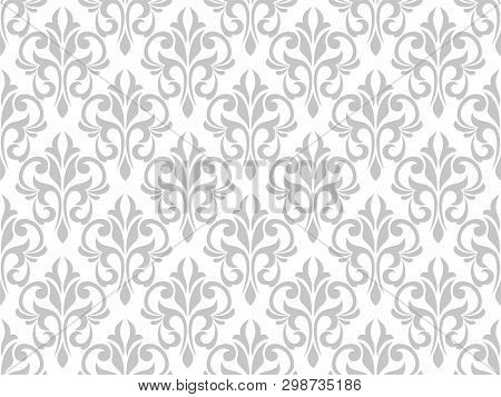 Damask Seamless Pattern. For Wallpapers, Elegant Luxury Texture. Floral Ornament Baroque. Vector Bac