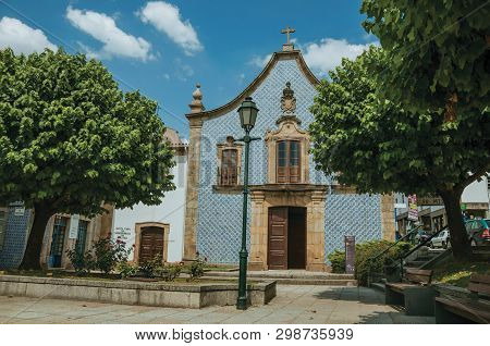 Facade Covered By Ceramic Tiles In A Baroque Church