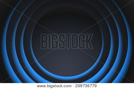 Black And Blue Circle Background, Vector Illustration - Vector