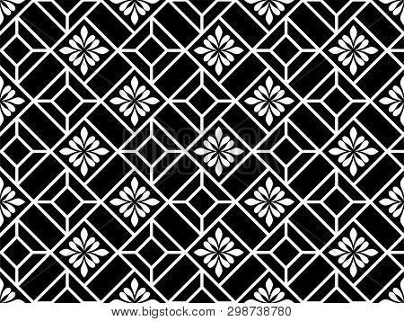 Abstract Geometric Seamless Pattern. Black And White. Modern Stylish Texture. Vector Background.