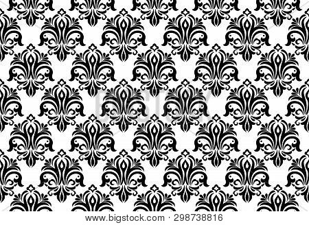 Damask Seamless Pattern. For Wallpapers, Elegant Luxury Texture. Floral Ornament Baroque. Vector Bac