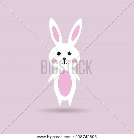 Cute Bunny Standing On A Pink Background