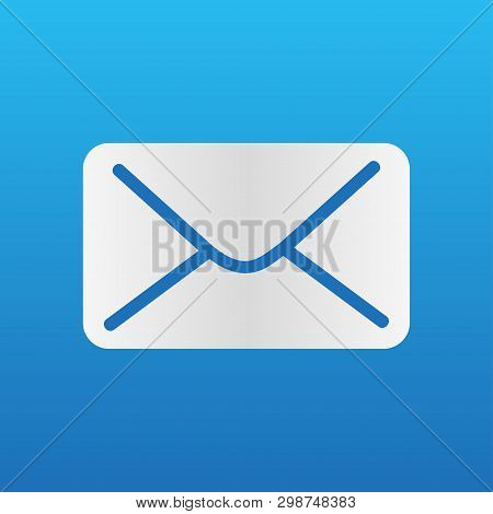 Gray Letter Icon In A Gradient On Blue Background