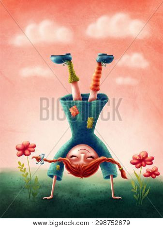 Illustration of a cute girl