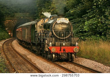 Black Five Steam Locomotive Number 45407 At Headingley On The Scarborough Spa Express Charter Train 