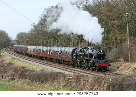 Standard Steam Locomotive 80072 At The Great Central Railway Heritage Steam Railway, Loughborough, L