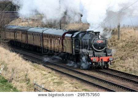 Black Five Steam Loco Number 44767 At The Great Central Railway Heritage Steam Railway, Loughborough