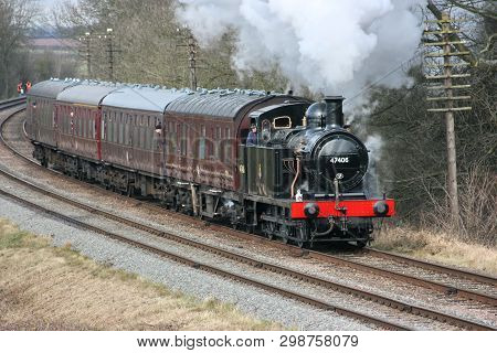 Jinty Steam Loco Number 47406 At The Great Central Railway Heritage Steam Railway, Loughborough, Lei
