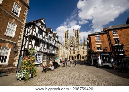 A View Of The Cathedral From Castle Square, Lincoln, Lincolnshire, Uk -august 2009