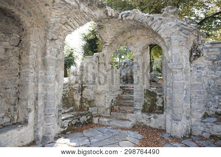 Church Ruins On Isola Comacina Island, Lake Como, Italy - August 2011