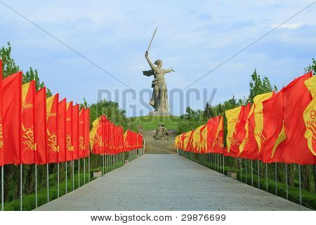 Mamayev 배 로우 볼고그라드에서 기념