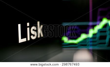 Lisk Cryptocurrency Token. Rise In Price And Growth Of Quotations, The Green Graph Up. The Behavior 