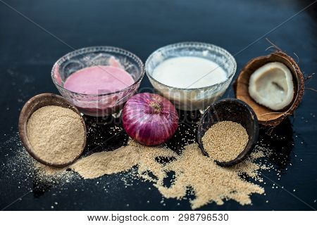 Home Remdey To Cure Dry Cough And Cold On Wooden Surface I.e.  Poppy Seeds Or Khus Khus Well Mixed W