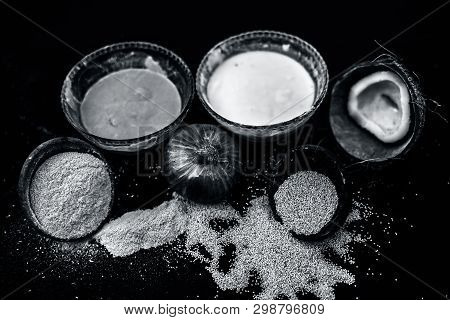 Home Remdey To Cure Dry Cough And Cold On Wooden Surface I.e.  Poppy Seeds Or Khus Khus Well Mixed W