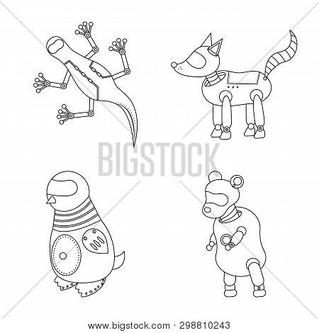 Vector Illustration Of Toy And Automation Sign. Set Of Toy And Science Stock Vector Illustration.