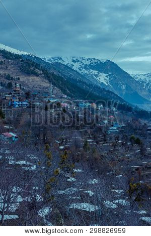 Beautiful Morning In Himalayan Village, Kalpa Himachal Pradesh, India