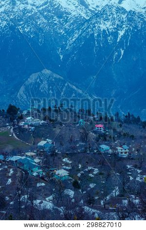 Beautiful Morning In Himalayan Village, Kalpa Himachal Pradesh, India
