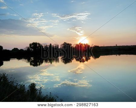 The Summer Landscape, Early Morning, The Water Surface As In A Mirror Reflected Light, From The Risi