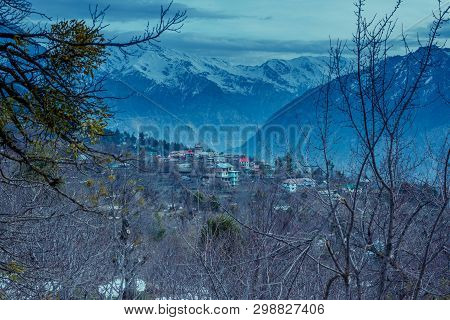 Beautiful Morning In Himalayan Village, Kalpa Himachal Pradesh, India