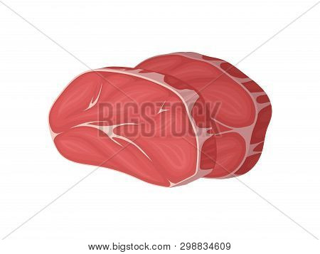 Two Pieces Of Raw Meat. Vector Illustration.