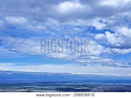 Top View Of Alazani Valley In Georgia In Springtime