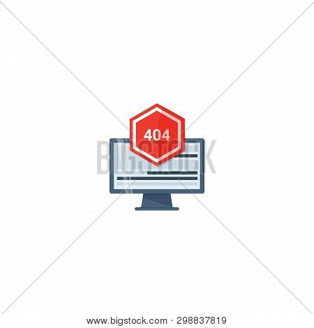 Concept Of Application Error. Attention Message Error. 404 Error Found Concept With Error Page Oops