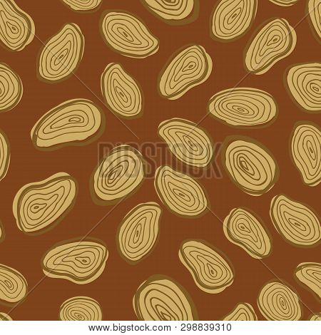 Wood Tree Rings Seamless Pattern Background. Perfect For Textile Design, Nursery And Rustic Home Dec