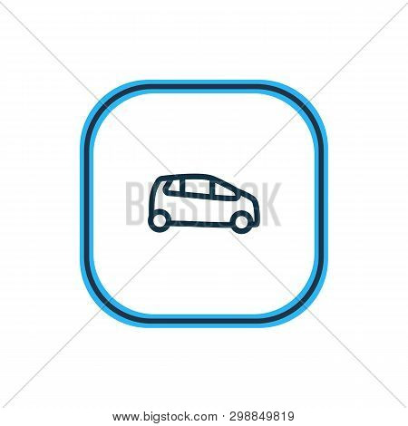 Illustration Of Supermini Icon Line. Beautiful Transport Element Also Can Be Used As Hatchback Icon 