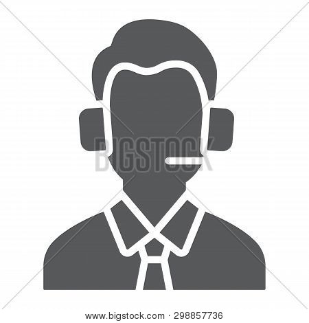 Soccer Commentator Glyph Icon, Sport And Announce, Match Commentator Sign, Vector Graphics, A Solid 