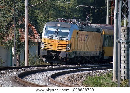 Svitavy, Czech Republic - 20.4.2019: Passenger Train On The Route Ceska Trebova - Brno. Train Compan